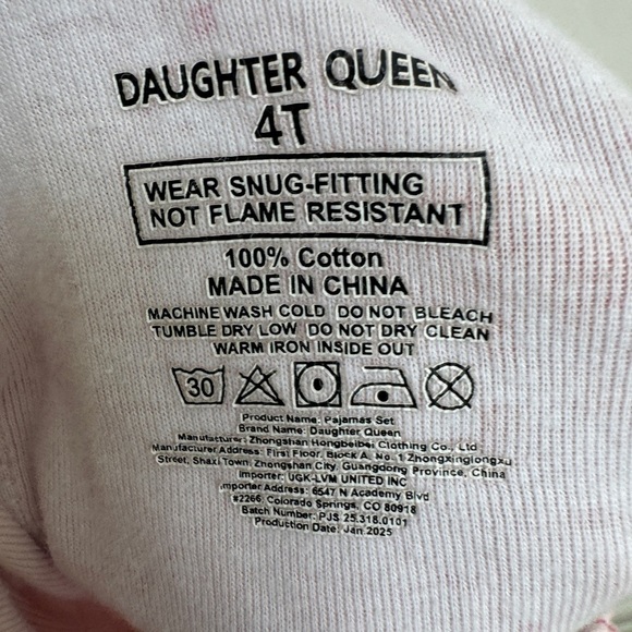 Daughter Queen 4T Girls Cozy Pink Crown Kids Pajama Shorts Bottoms - Picture 4 of 4